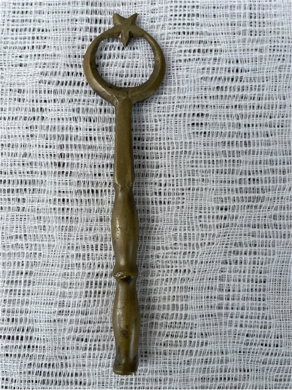4 Ottoman Star & Crescent Brass Skewer Handles - Picture 3 of 8